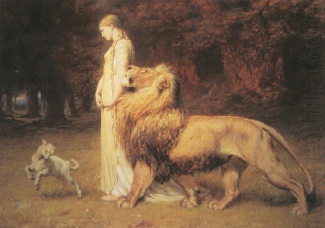 Briton Riviere Una and Lion oil painting picture